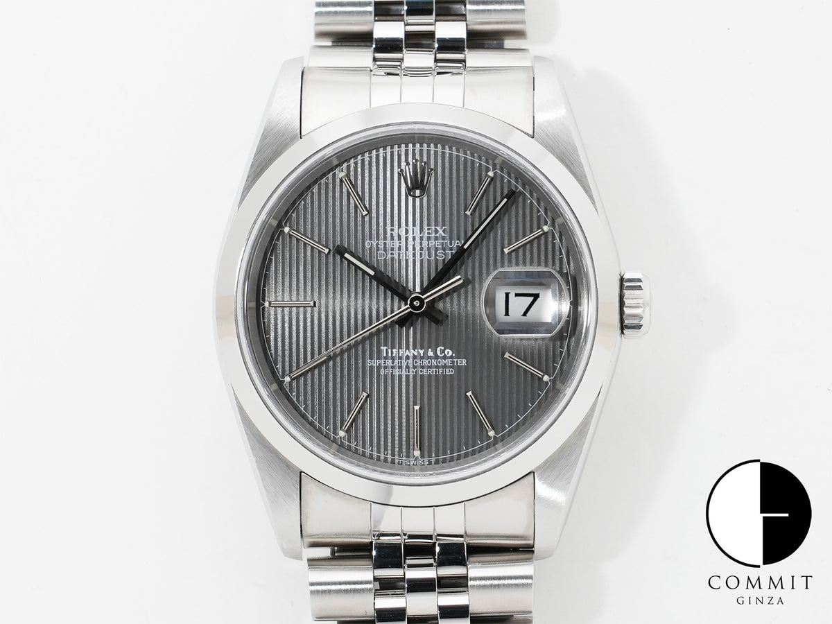 Rolex Datejust TIFFANY&CO. Ref.16200 Stainless Steel Grey Tapestry Dial Pre-owned s6w7qxj6