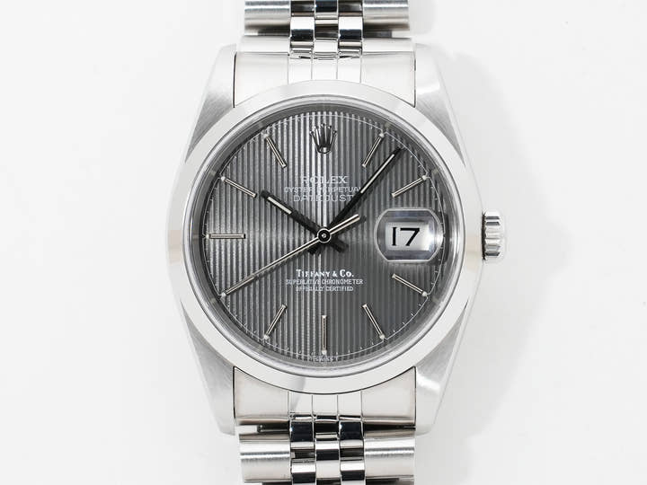 Rolex Datejust TIFFANY&CO. Ref.16200 Stainless Steel Grey Tapestry Dial Pre-owned s6w7qxj6