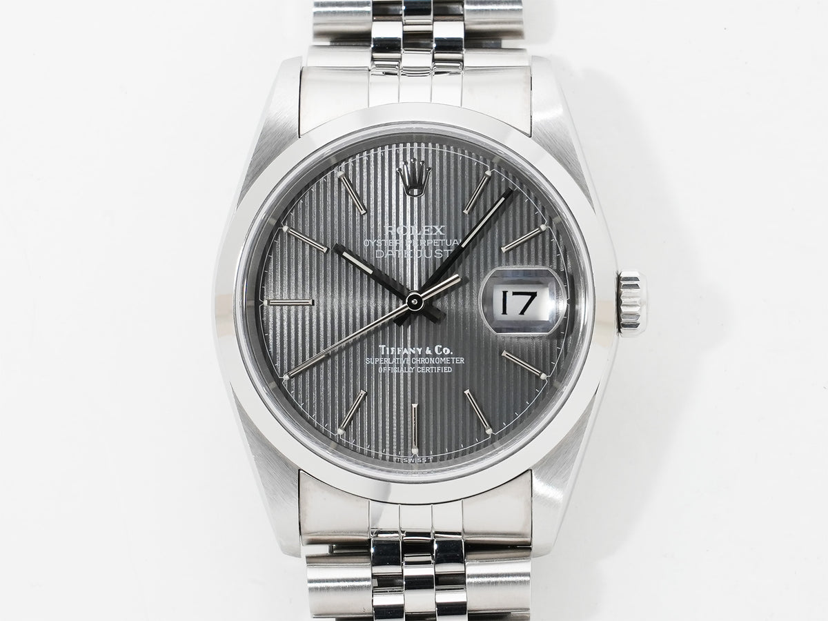 Rolex Datejust TIFFANY&CO. Ref.16200 Stainless Steel Grey Tapestry Dial Pre-owned s6w7qxj6