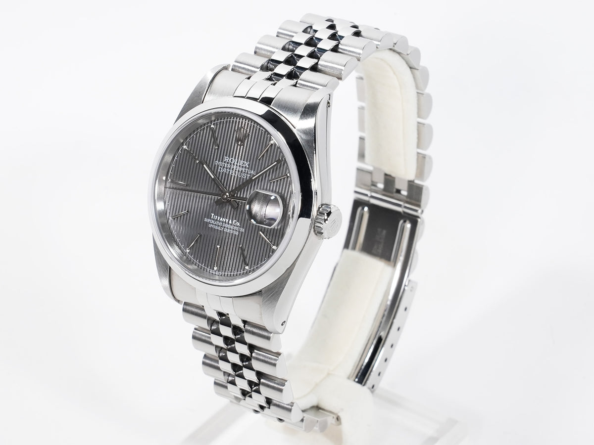 Rolex Datejust TIFFANY&CO. Ref.16200 Stainless Steel Grey Tapestry Dial Pre-owned s6w7qxj6