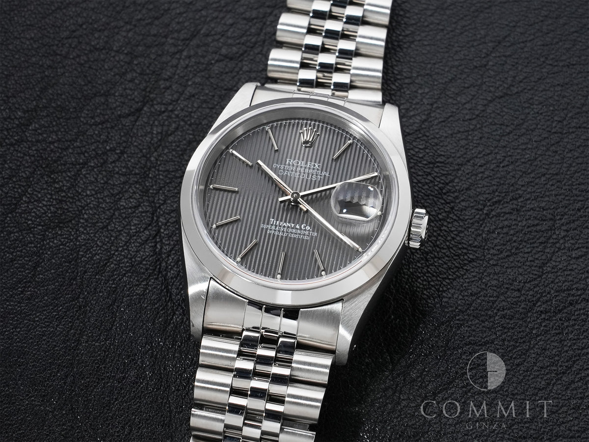 Rolex Datejust TIFFANY&CO. Ref.16200 Stainless Steel Grey Tapestry Dial Pre-owned s6w7qxj6