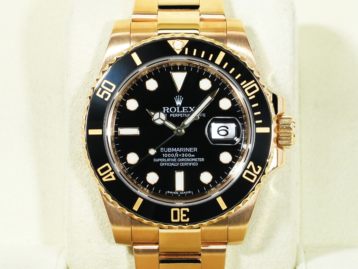 Rolex Submariner Date Ref.116618LN Yellow Gold Black Dial Pre-owned qgabphv5