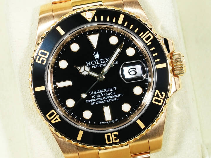 Rolex Submariner Date Ref.116618LN Yellow Gold Black Dial Pre-owned qgabphv5