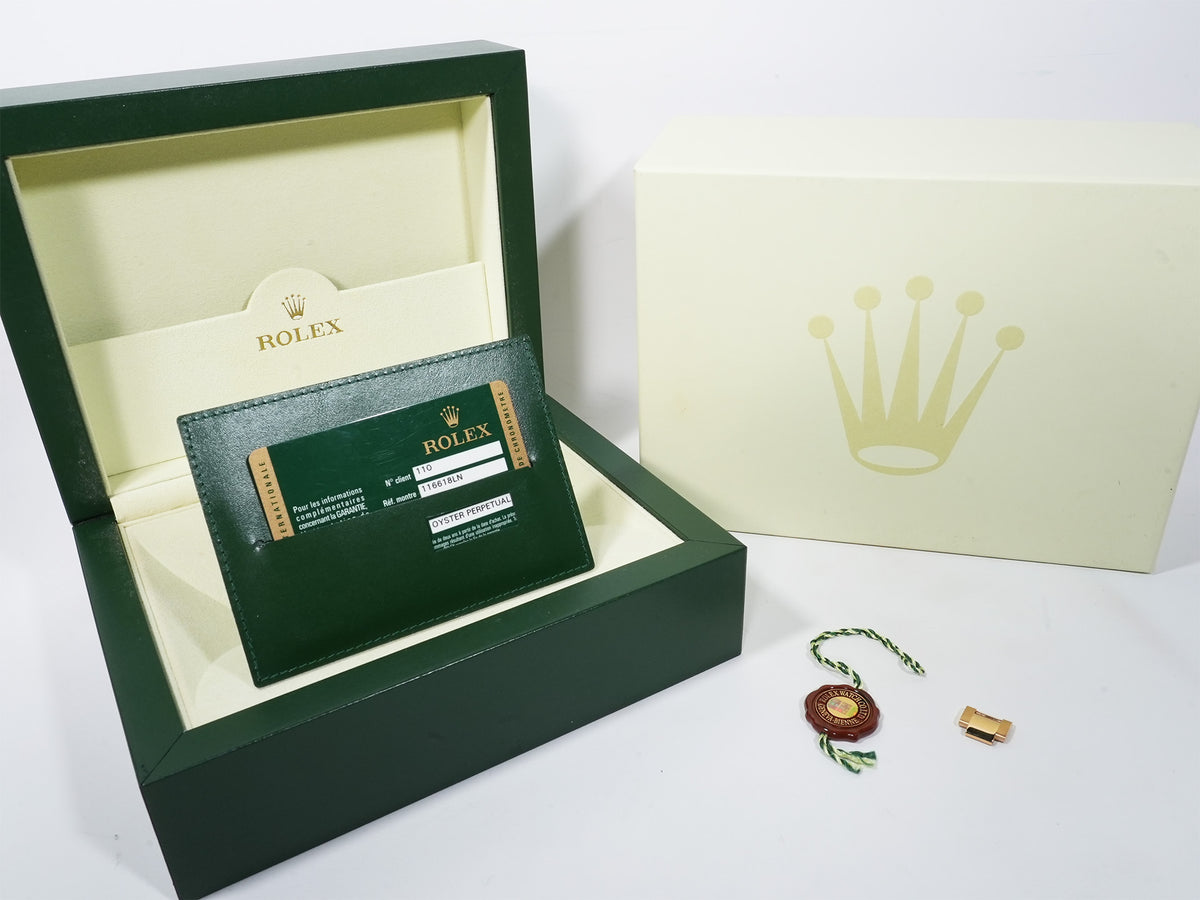 Rolex Submariner Date Ref.116618LN Yellow Gold Black Dial Pre-owned qgabphv5