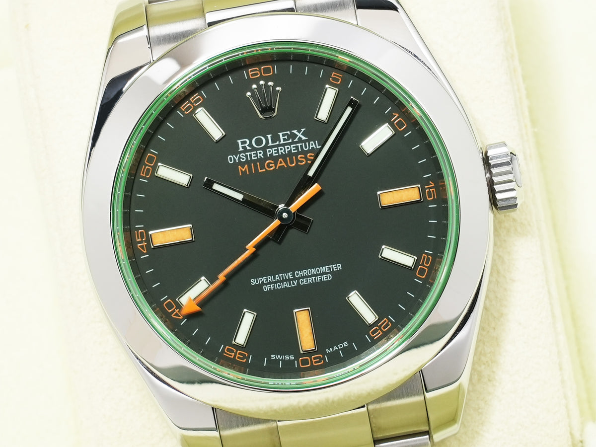 ロレックス ミルガウス Ref.116400GV ステンレススチール ブラック文字盤 中古 784n3yrm