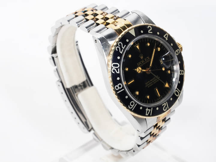 ロレックス GMTマスター Ref.16753 ステンレススチール/イエローゴールド ブラック文字盤 ジュビリーブレスレット 中古 4twxqyjv