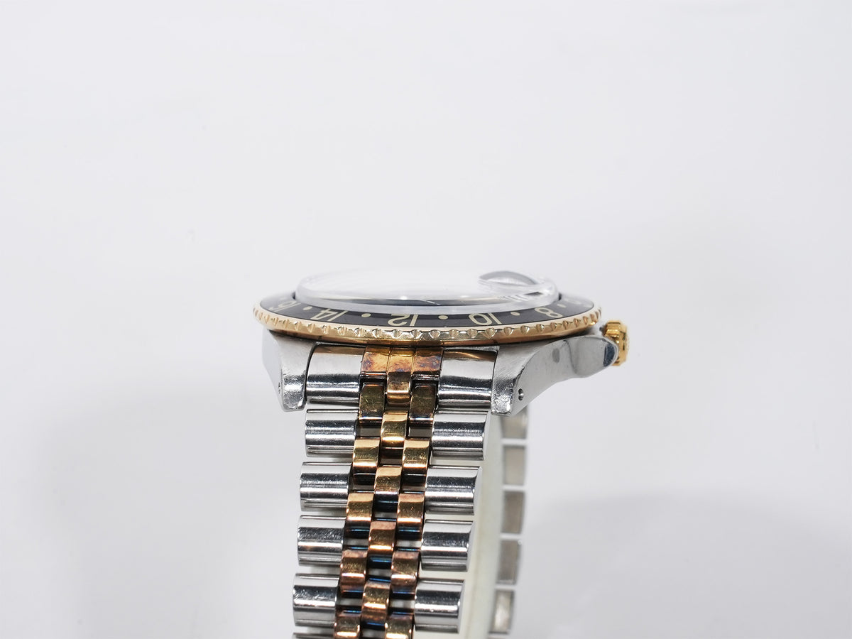 ロレックス GMTマスター Ref.16753 ステンレススチール/イエローゴールド ブラック文字盤 ジュビリーブレスレット 中古 4twxqyjv