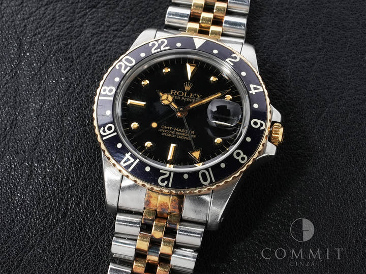 ロレックス GMTマスター Ref.16753 ステンレススチール/イエローゴールド ブラック文字盤 ジュビリーブレスレット 中古 4twxqyjv
