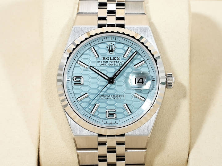 Rolex Land-Hopper Ref.127236 Platinum Ice Blue Dial Jubilee Bracelet Unused daq55vib
