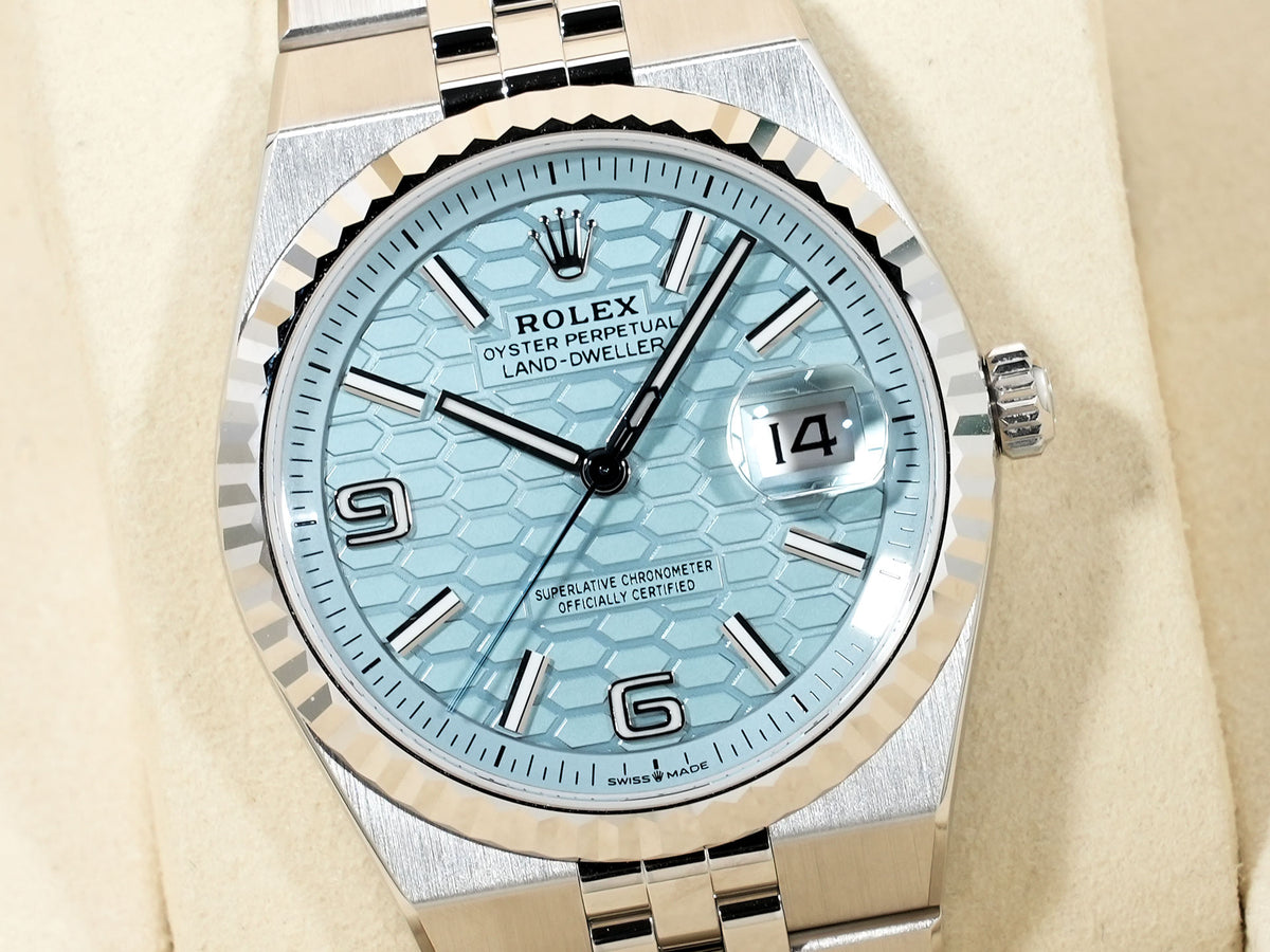 Rolex Land-Hopper Ref.127236 Platinum Ice Blue Dial Jubilee Bracelet Unused daq55vib