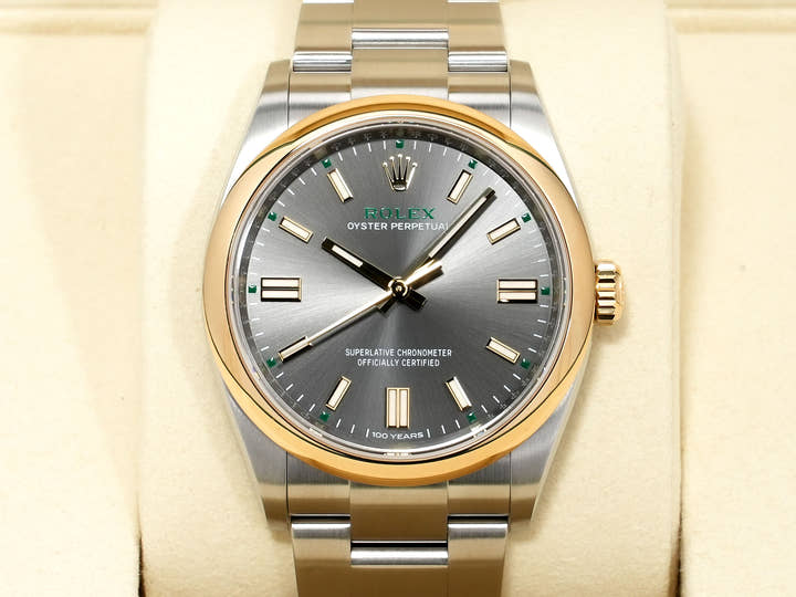 ロレックス オイスターパーペチュアル36 Ref.126003 ステンレススチールxイエローゴールド スレート文字盤 未使用