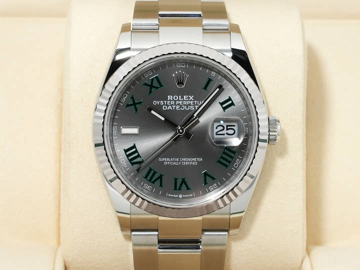 ロレックス デイトジャスト36 Ref.126234 ステンレススチール/ホワイトゴールド スレートローマン文字盤 オイスターブレスレット 未使用