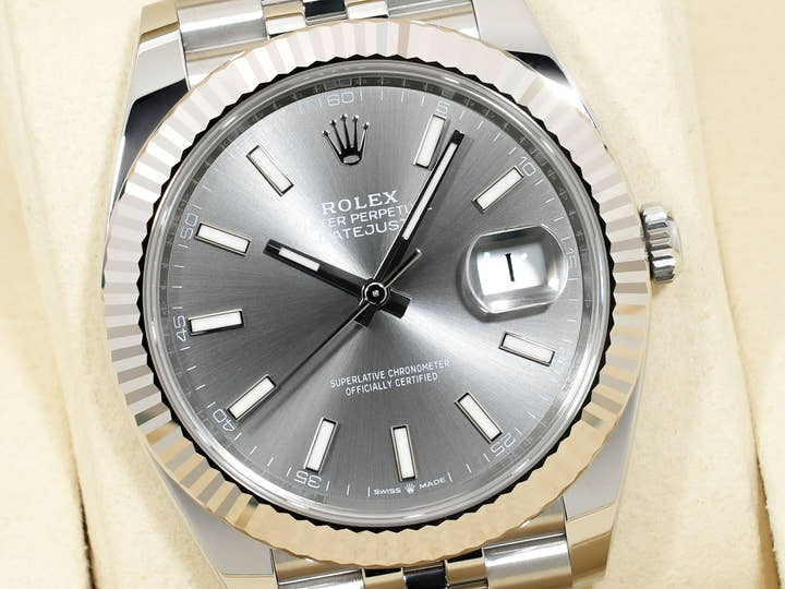 ロレックス デイトジャスト41 Ref.126334 ステンレススチール/ホワイトゴールド スレート文字盤 ジュビリーブレスレット 未使用 wdg46h95