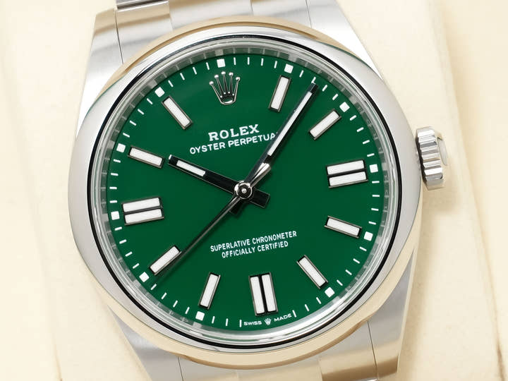 ロレックス オイスターパーペチュアル41 Ref.134300 ステンレススチール グリーン文字盤 未使用