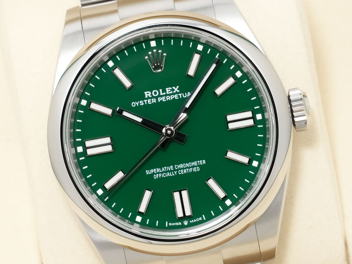 ロレックス オイスターパーペチュアル41 Ref.134300 ステンレススチール グリーン文字盤 未使用