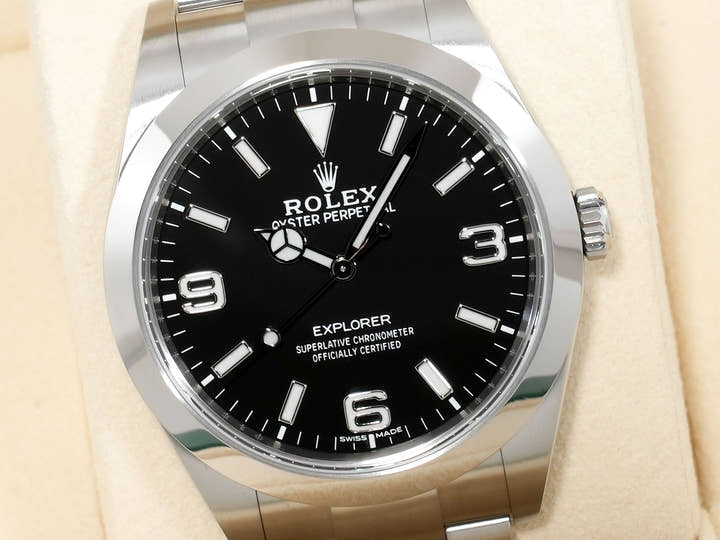ロレックス エクスプローラーI Ref.214270 ステンレススチール ブラック文字盤 オイスターブレスレット 未使用