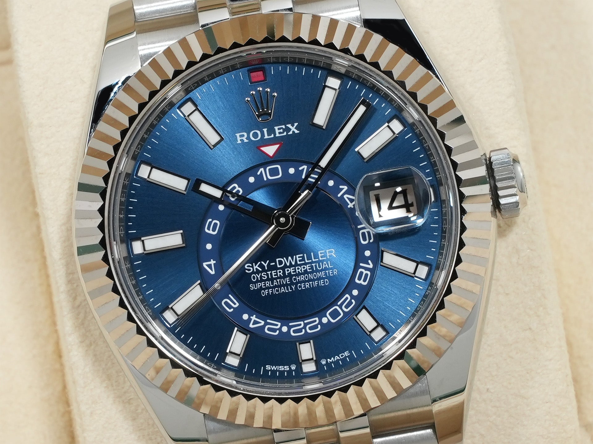 ロレックス スカイドゥエラー Ref.336934 ステンレススチール/ホワイトゴールド ブルー文字盤 ジュビリーブレスレット 美中古 ppypeew7