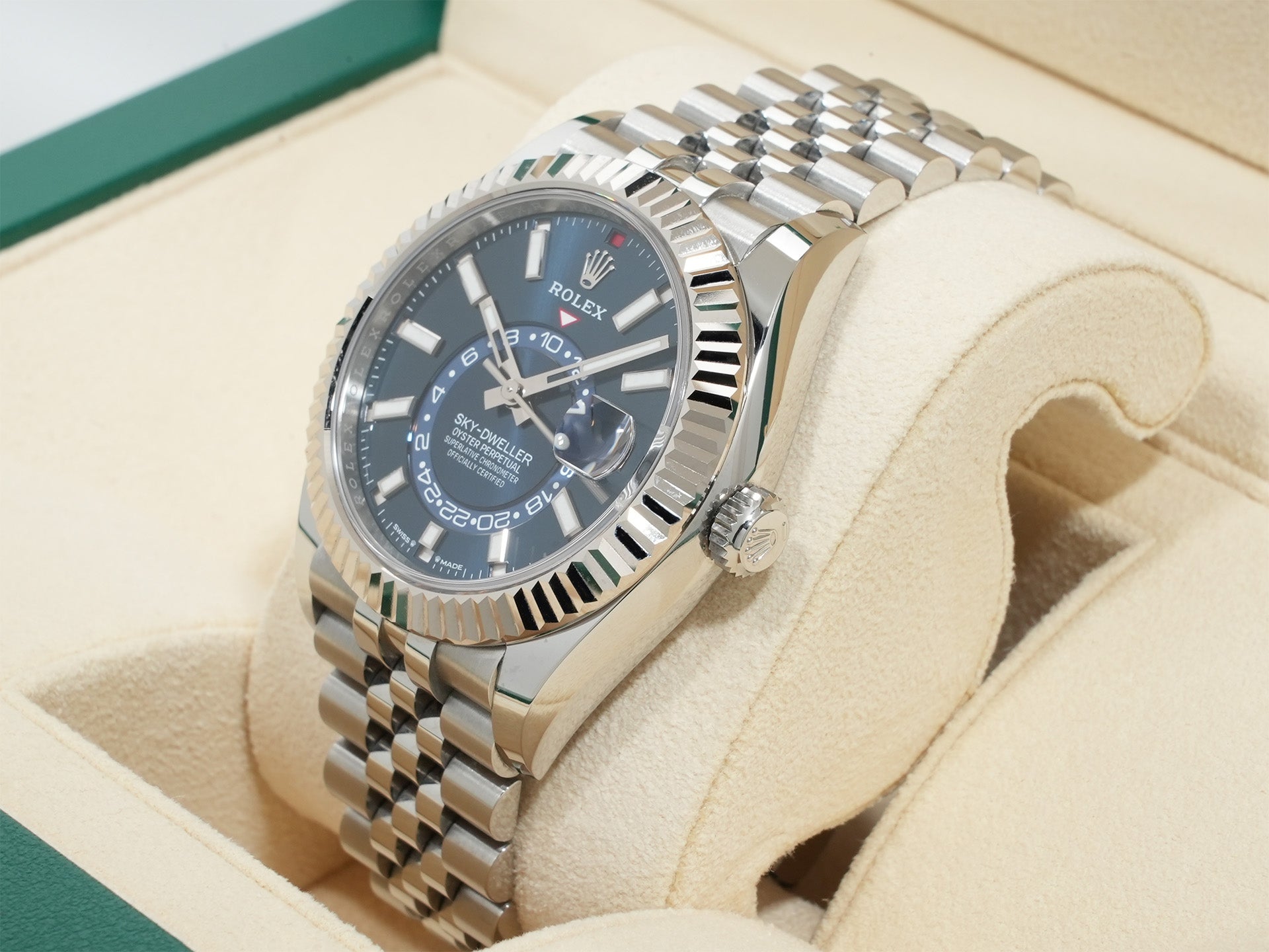 ロレックス スカイドゥエラー Ref.336934 ステンレススチール/ホワイトゴールド ブルー文字盤 ジュビリーブレスレット 美中古 ppypeew7