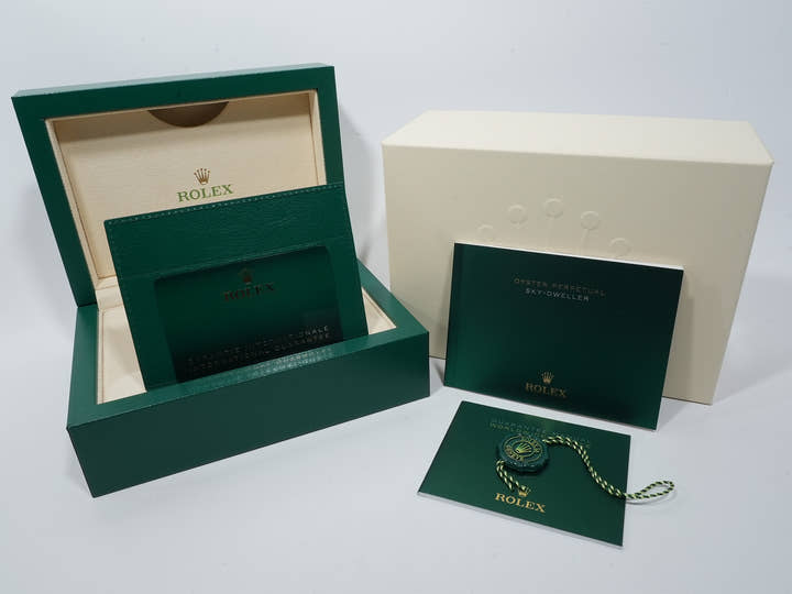 ロレックス スカイドゥエラー Ref.336934 ステンレススチール/ホワイトゴールド ブルー文字盤 ジュビリーブレスレット 美中古 ppypeew7