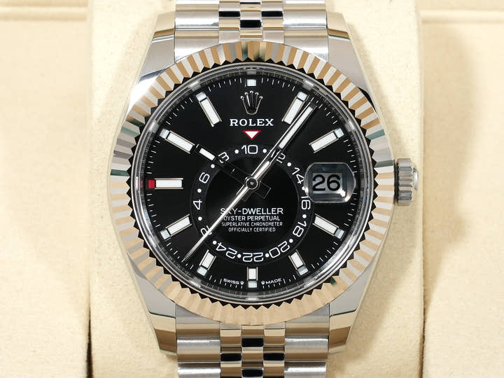 ロレックス スカイドゥエラー Ref.336934 ステンレススチール/ホワイトゴールド ブラック文字盤 ジュビリーブレスレット 未使用