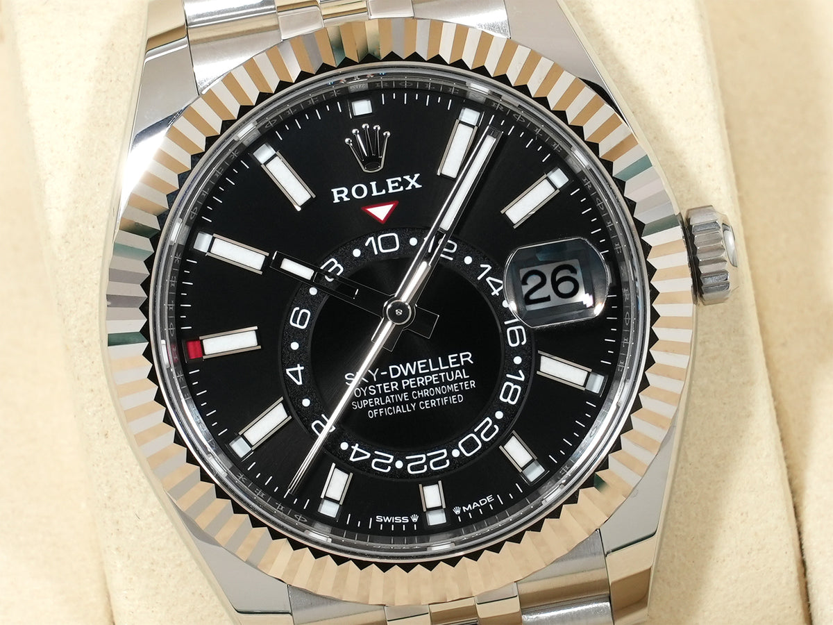 ロレックス スカイドゥエラー Ref.336934 ステンレススチール/ホワイトゴールド ブラック文字盤 ジュビリーブレスレット 未使用