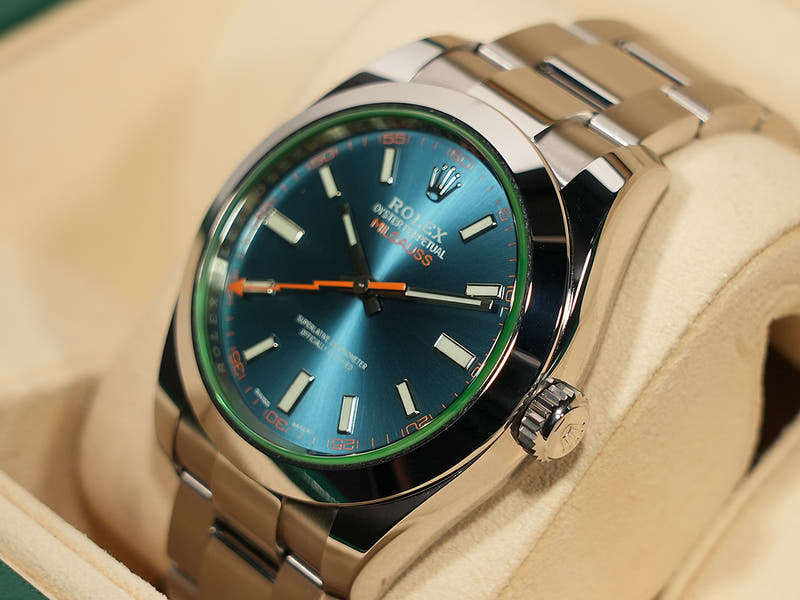 ロレックス ミルガウス Ref.116400GV Zブルー文字盤 極美品 U22HK851