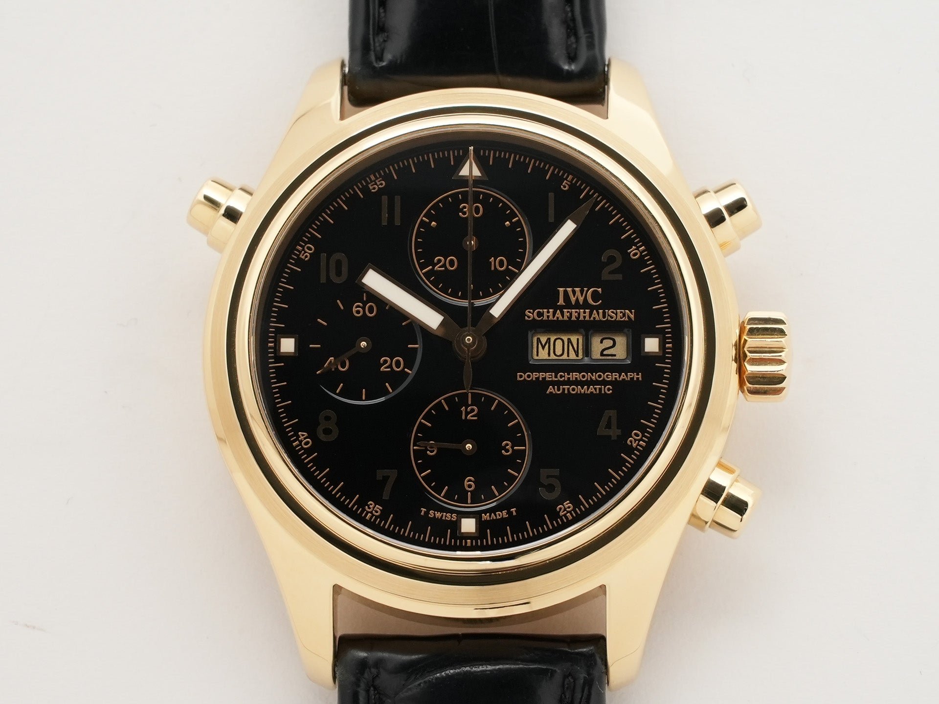 IWC ドッペルクロノグラフ Ref.IW3713 18KYG ブラック文字盤