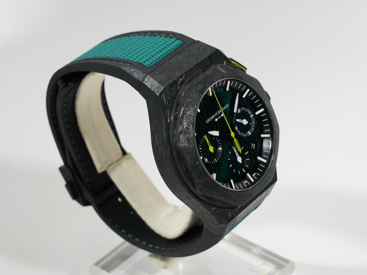 ジラールペルゴ ロレアート アブソルート クロノグラフ アストンマーティン F1 エディション Ref.81060-41-3071-1CX グリーン文字盤 極美品 599UHUMV