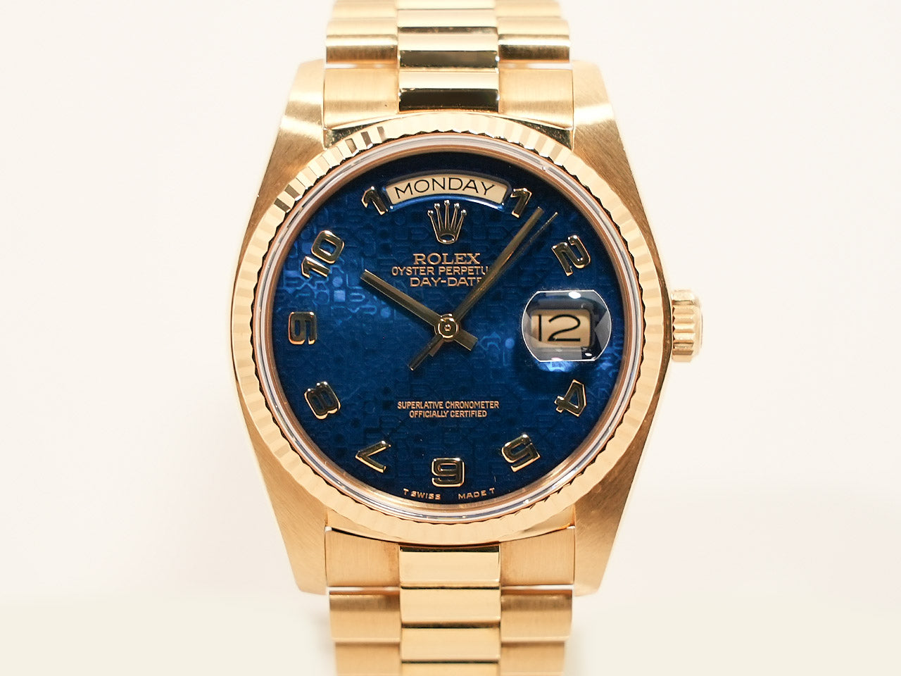 Rolex Day-Date 36 Ref.18038 18KYG Blue Computer Dial