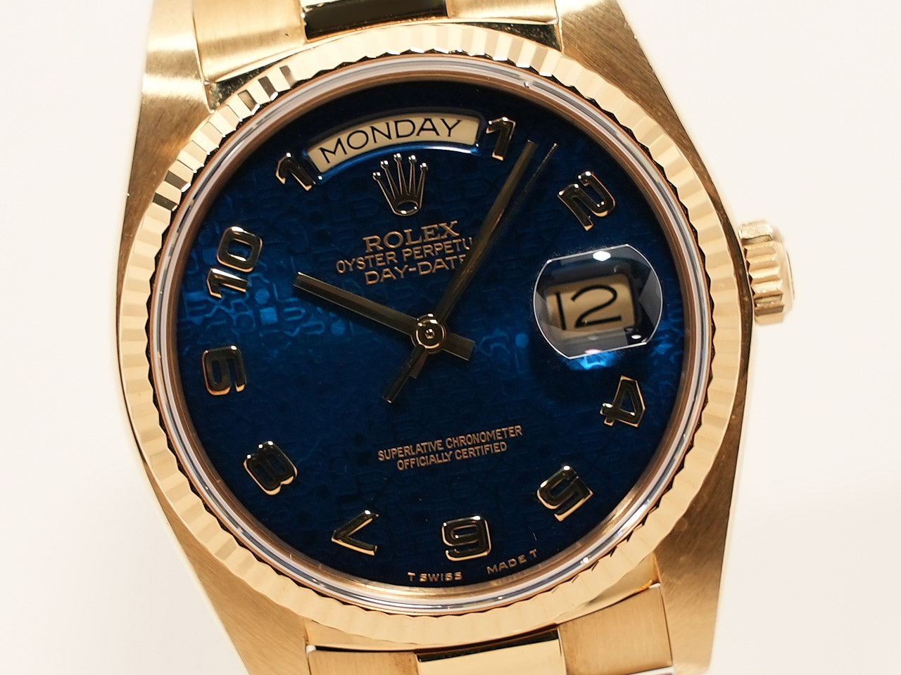 Rolex Day-Date 36 Ref.18038 18KYG Blue Computer Dial