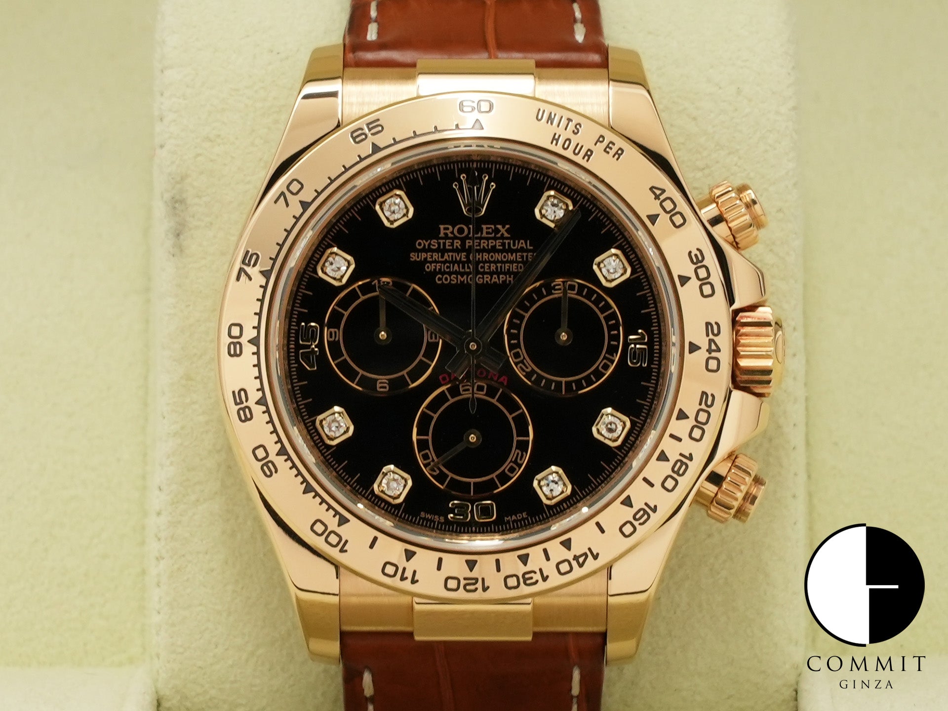 Rolex Daytona 8P Diamond Ref.116518G 18KYG Black Dial