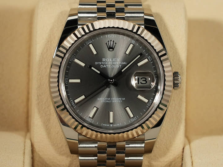 ロレックス デイトジャスト41 Ref.126334 ステンレススチール/ホワイトゴールド スレート文字盤 ジュビリーブレスレット 中古 khwhai4q