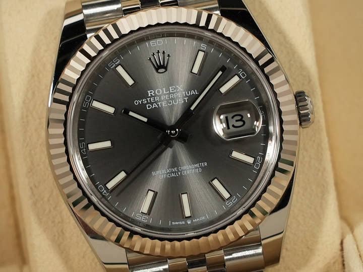 ロレックス デイトジャスト41 Ref.126334 ステンレススチール/ホワイトゴールド スレート文字盤 ジュビリーブレスレット 中古 khwhai4q