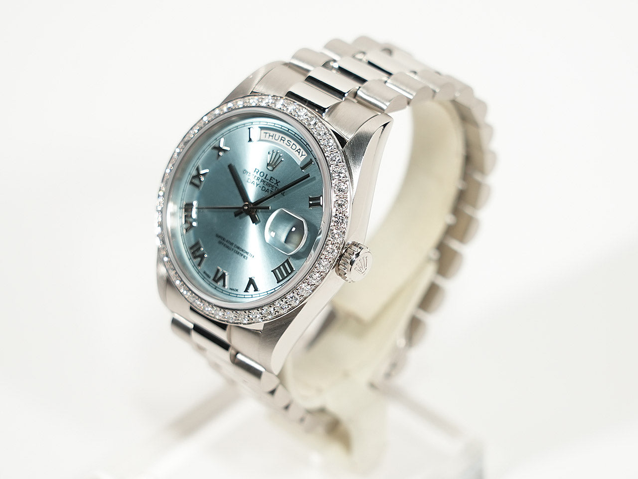 Rolex Day-Date Ref.18346A PT Ice Blue Dial