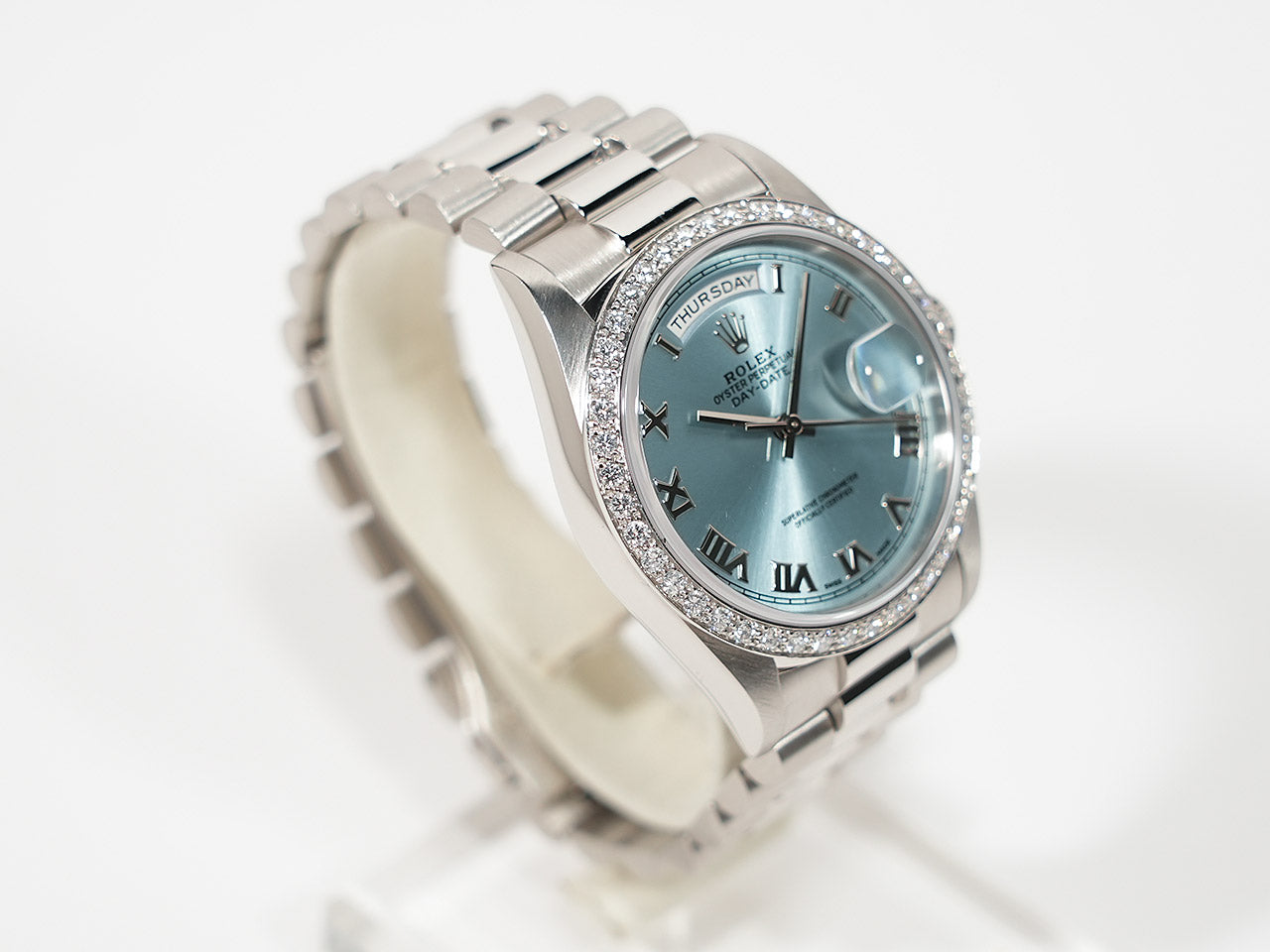Rolex Day-Date Ref.18346A PT Ice Blue Dial