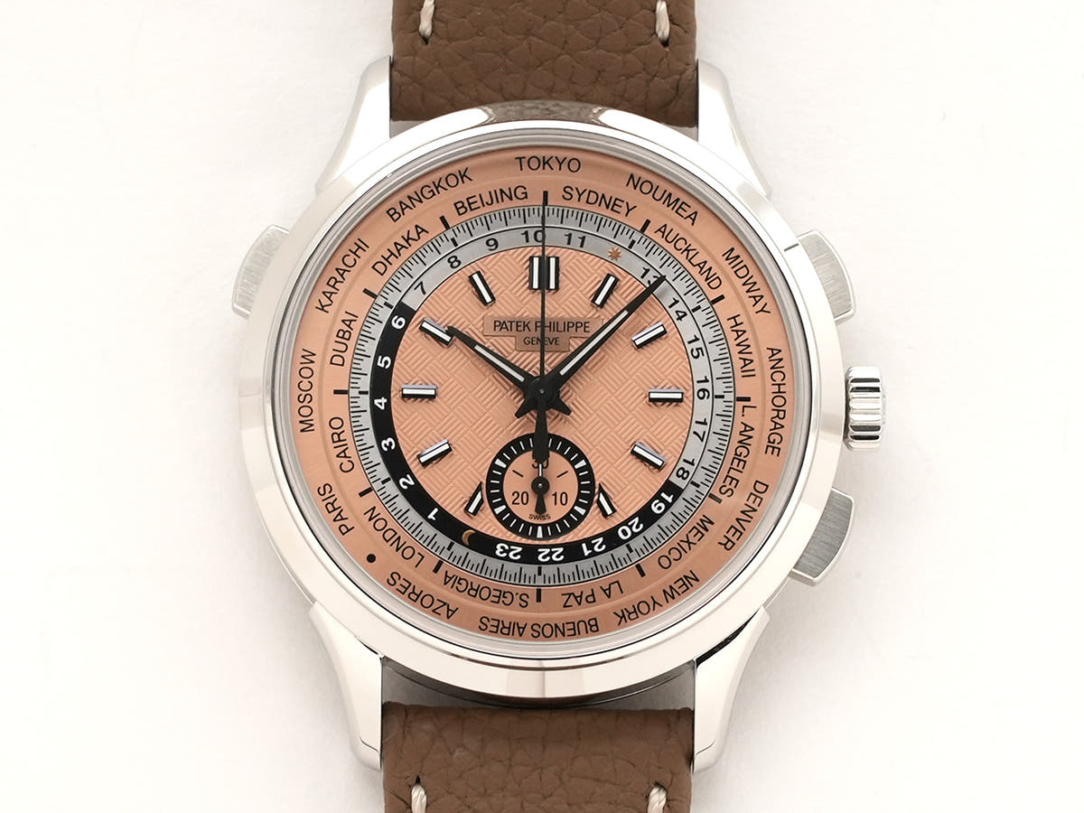 パテックフィリップ コンプリケーション ワールドタイム クロノグラフ Ref.5935A-001 ローズゴールドメッキ オパーリン文字盤 未使用 arpj35sb
