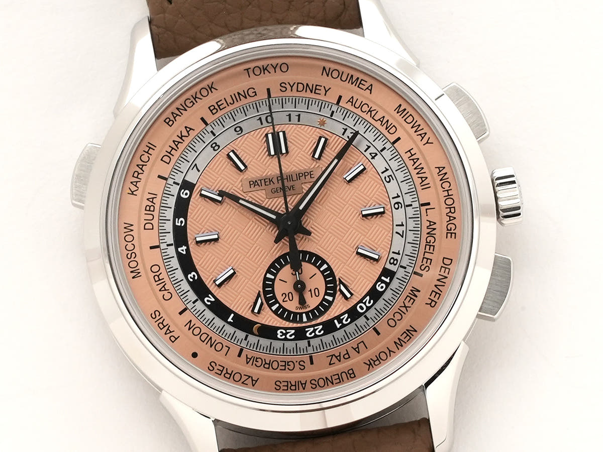 パテックフィリップ コンプリケーション ワールドタイム クロノグラフ Ref.5935A-001 ローズゴールドメッキ オパーリン文字盤 未使用 arpj35sb