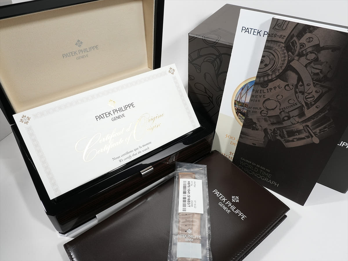 パテックフィリップ コンプリケーション ワールドタイム クロノグラフ Ref.5935A-001 ローズゴールドメッキ オパーリン文字盤 未使用 arpj35sb