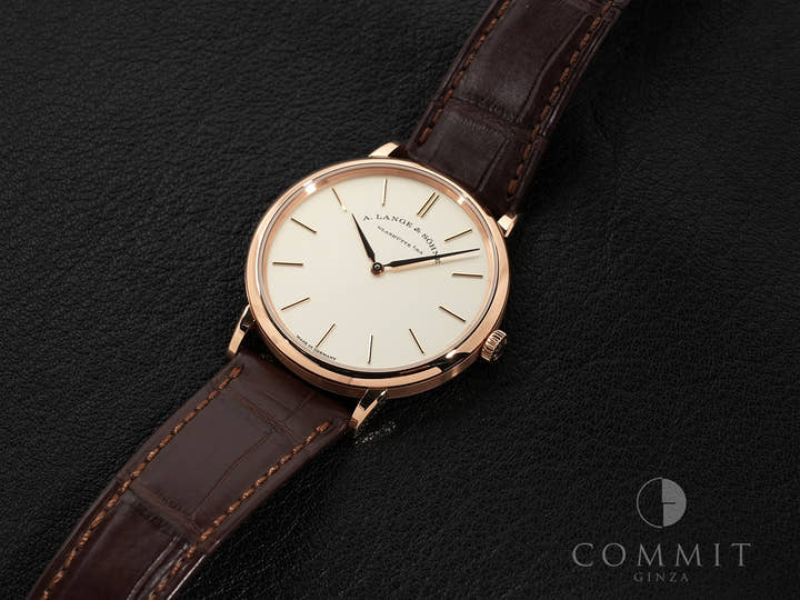 A.ランゲ＆ゾーネ サクソニア フラッハ Ref.201.033 シルバー文字盤 極美品 pwpstouo