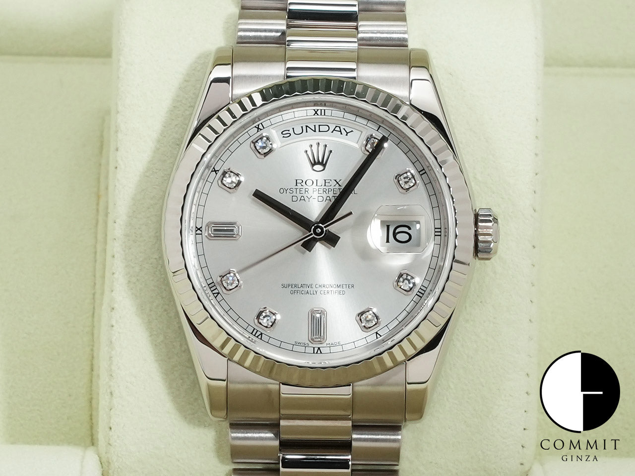 Rolex Day-Date 36 Ref.118239A 18KWG Silver Dial