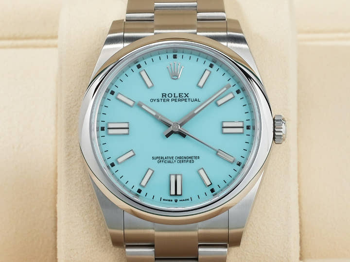 ロレックス オイスターパーペチュアル41 Ref.124300 ステンレススチール ターコイズ文字盤