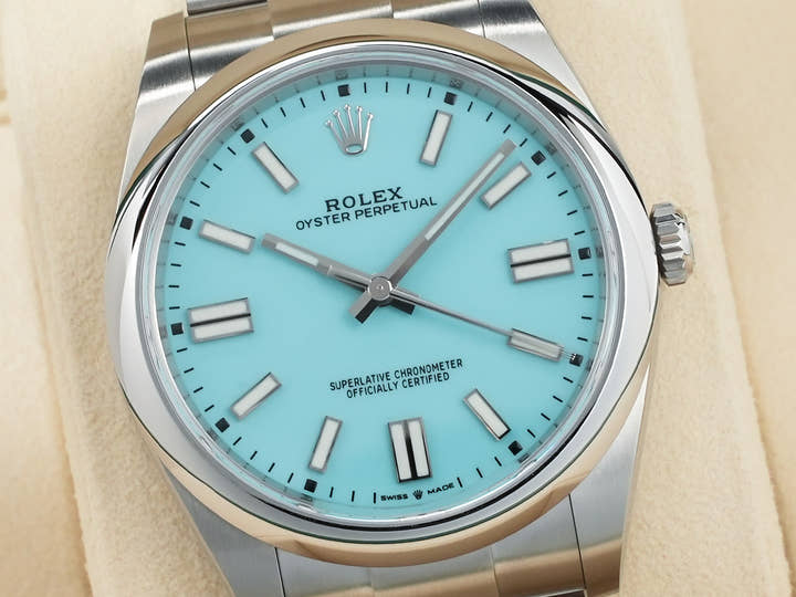 ロレックス オイスターパーペチュアル41 Ref.124300 ステンレススチール ターコイズ文字盤