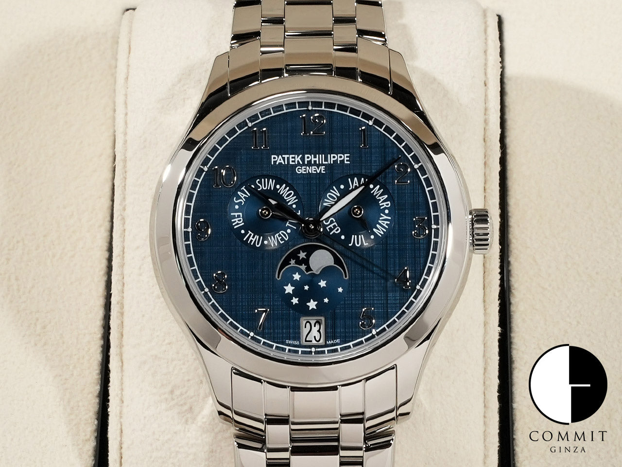 Patek Philippe Annual Calendar Moon Phase Ref.4947/1A-001 Stainless Steel Blue Dial