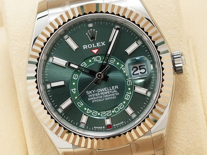 ロレックス スカイドゥエラー Ref.336934 ステンレススチール/ホワイトゴールド ミントグリーン文字盤 オイスターブレスレット