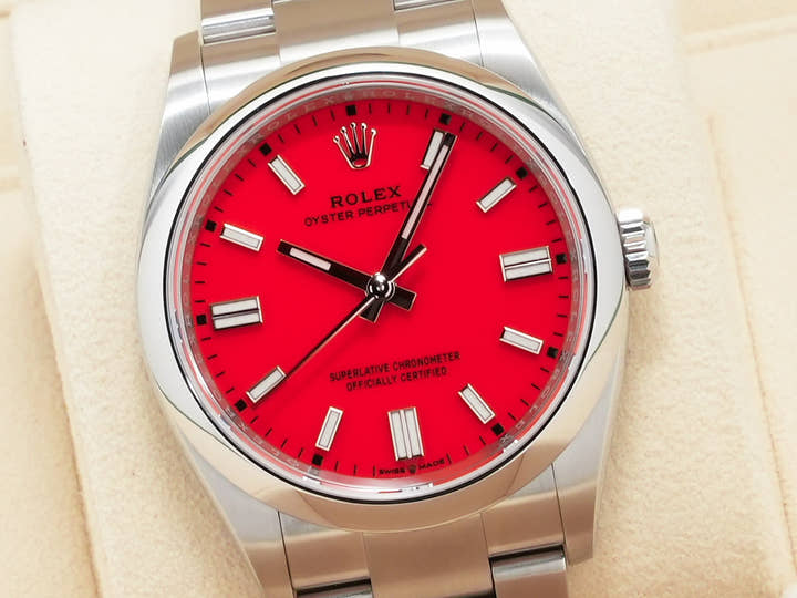 Rolex Oyster Perpetual 36 Ref. 126000 Stainless Steel Coral Red Dial