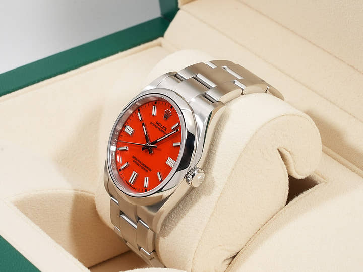 Rolex Oyster Perpetual 36 Ref. 126000 Stainless Steel Coral Red Dial