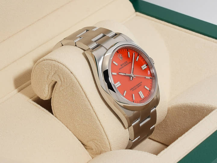 Rolex Oyster Perpetual 36 Ref. 126000 Stainless Steel Coral Red Dial