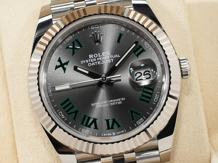 ロレックス デイトジャスト41 Ref.126334 ステンレススチール/ホワイトゴールド スレートローマン文字盤 ジュビリーブレスレット 中古 bgbqenti