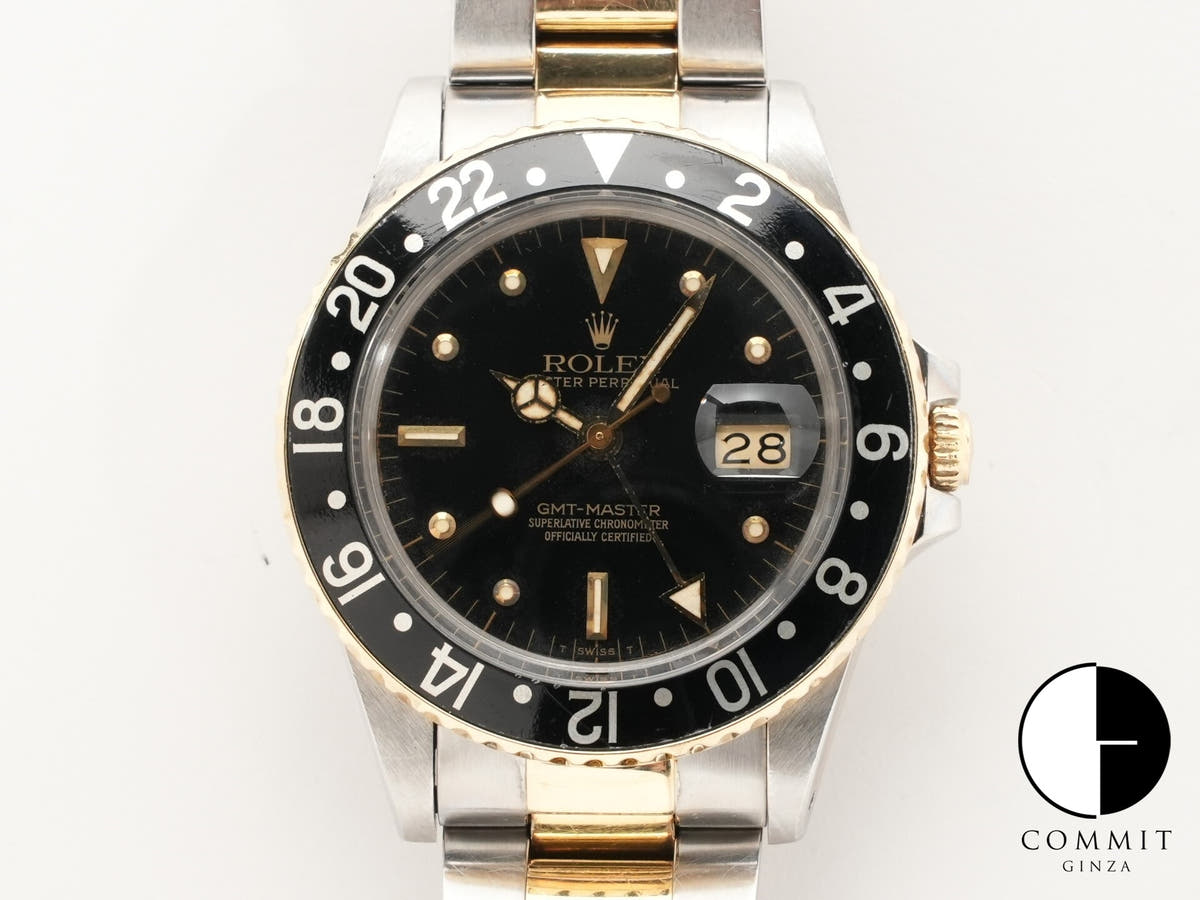 ロレックス GMTマスター Ref.16753 ブラック文字盤 中古 jdzb3fjq