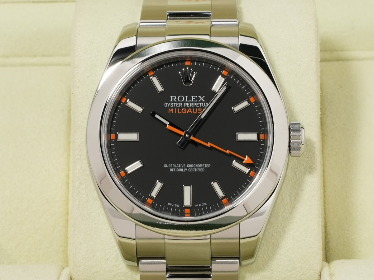 ロレックス ミルガウス Ref.116400 ブラック文字盤 中古 fqtiuxhc